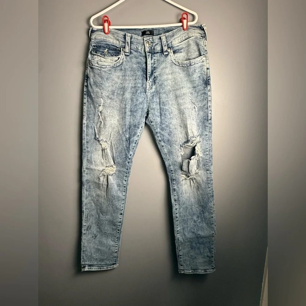 True Religion Distressed Geno Relaxed Slim Jeans Mens Sz 34